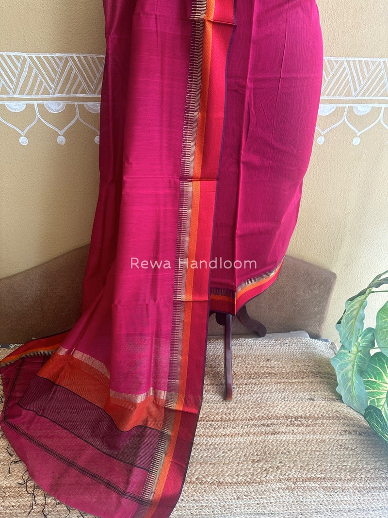 Maheshwari Rani Pink Multicolour Dress Material RTP017