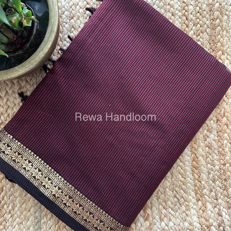 Maheshwari Maroon Garbha Reshami Silk Saree GS230