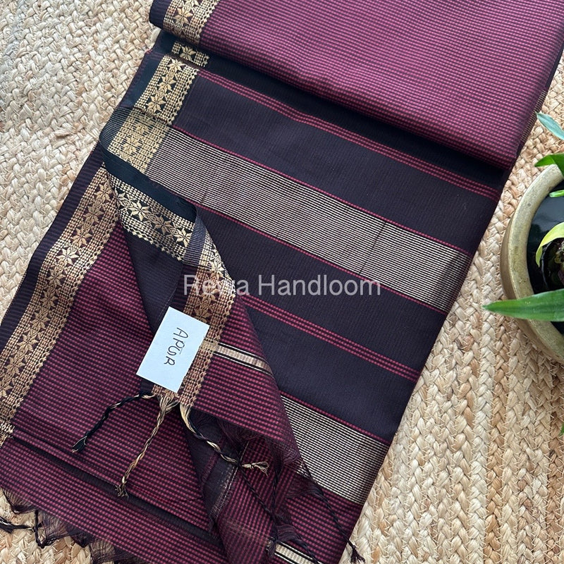 Maheshwari Maroon Garbha Reshami Silk Saree GS230