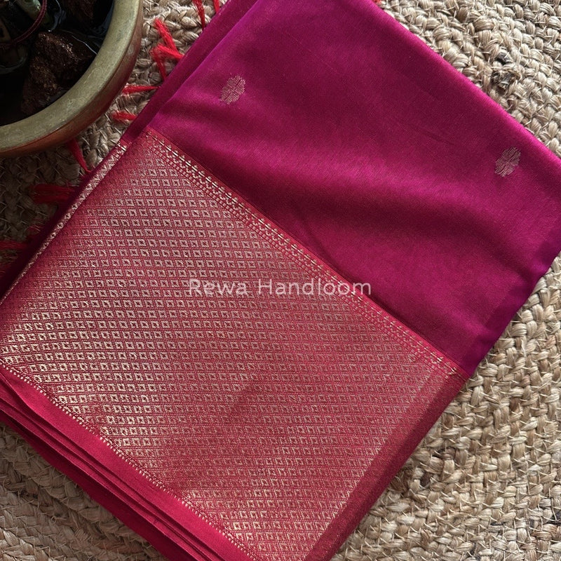 Maheshwari Magenta Zari Skirt Butti Saree ZSB0106