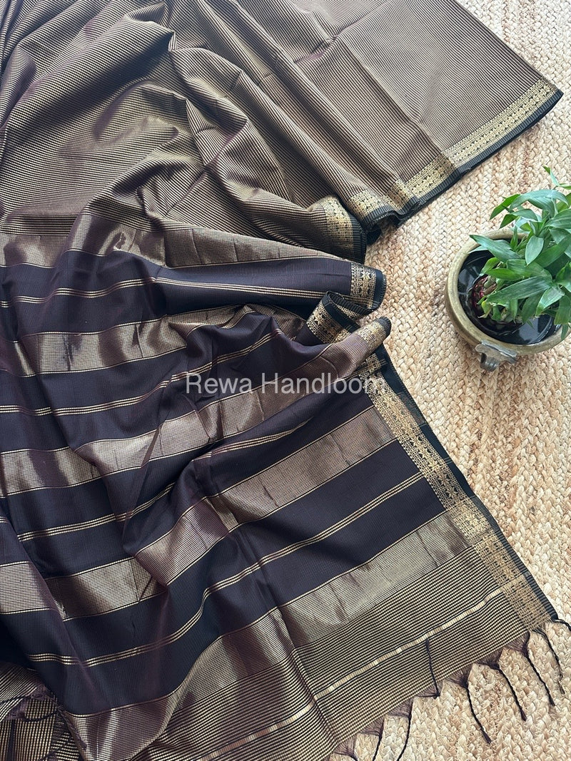 Maheshwari Purple Garbha Reshami Silk Saree GS226