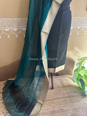 Maheshwari Black-Rama Green Multicolour Dress Material RTP010