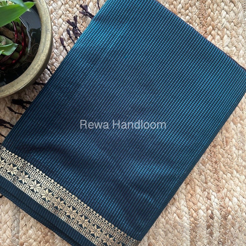 Maheshwari Dark Rama Green Garbha Reshami Silk Saree GS232