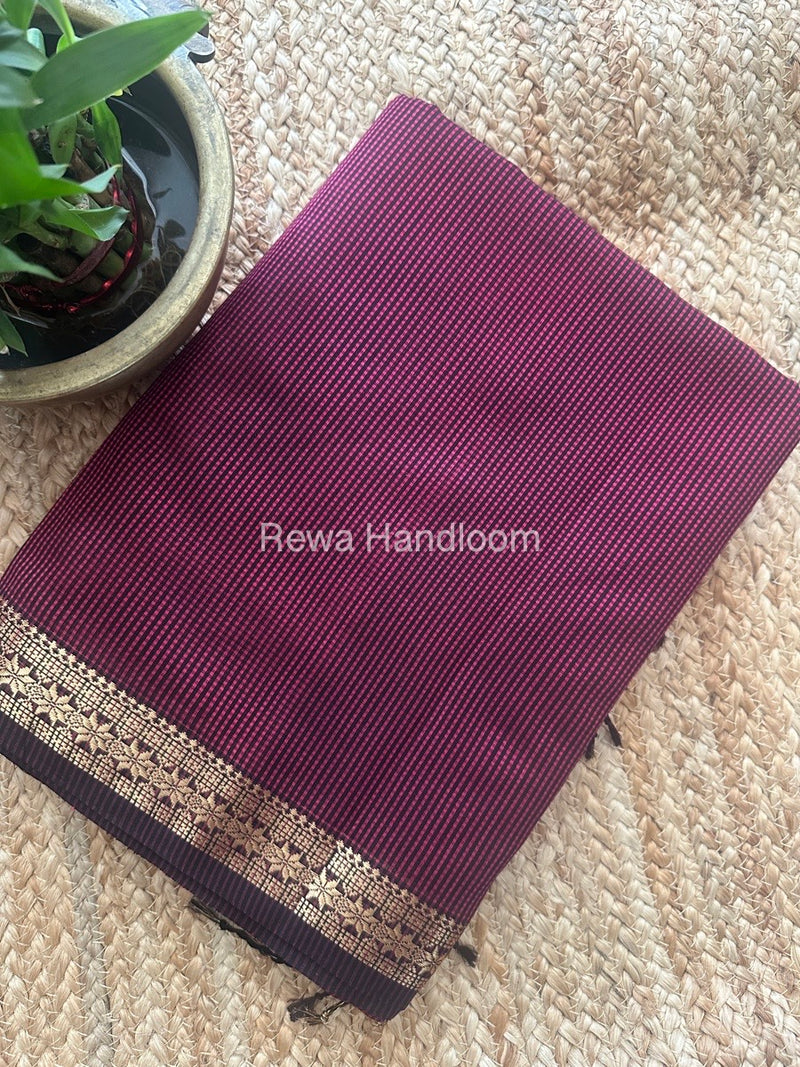 Maheshwari Magenta Garbha Reshami Silk Saree GS240