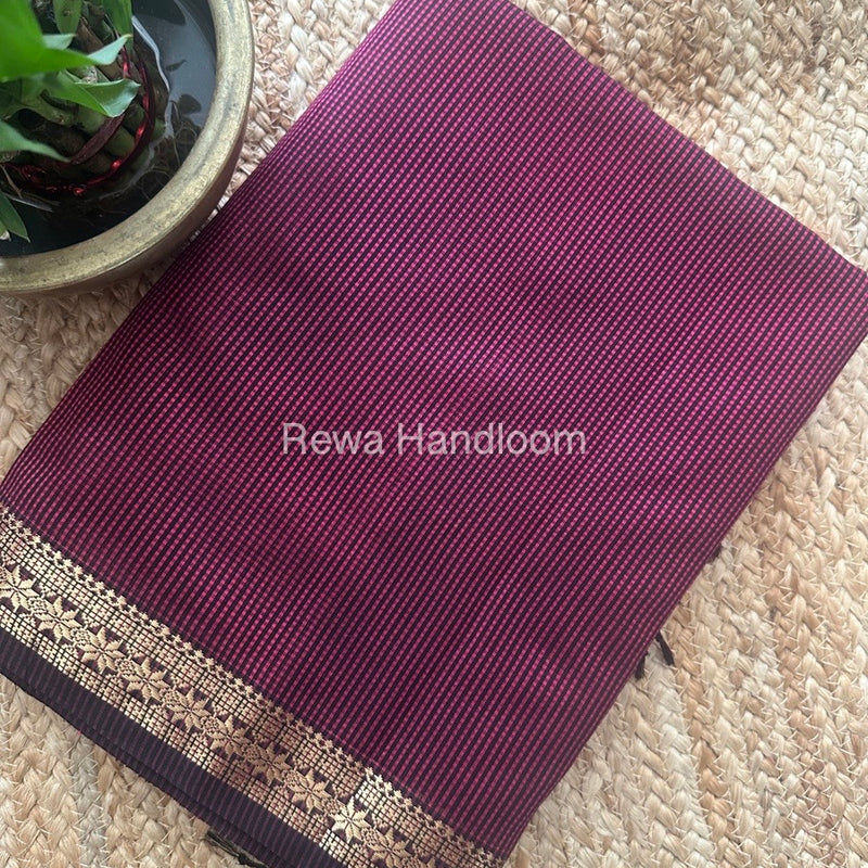 Maheshwari Magenta Garbha Reshami Silk Saree GS240