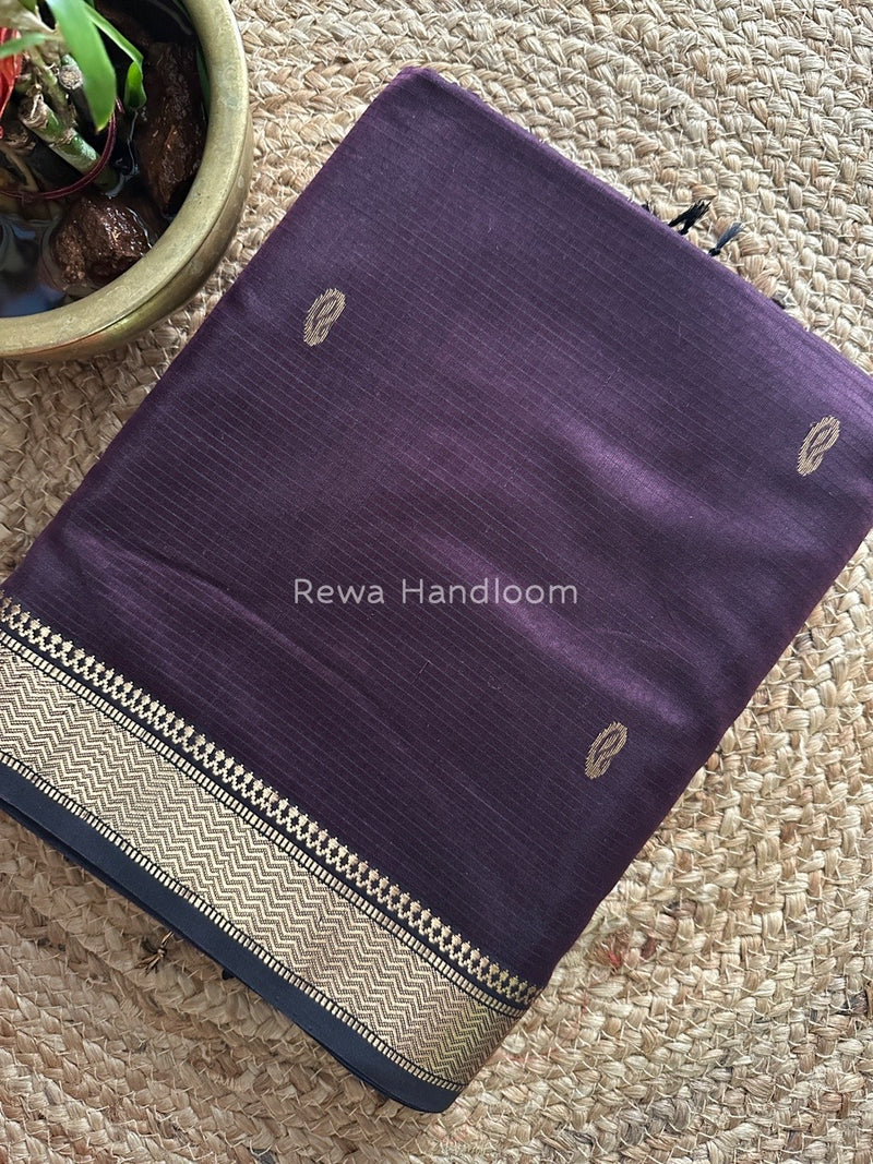 Maheshwari Wine Zari Butti Saree ZKB08