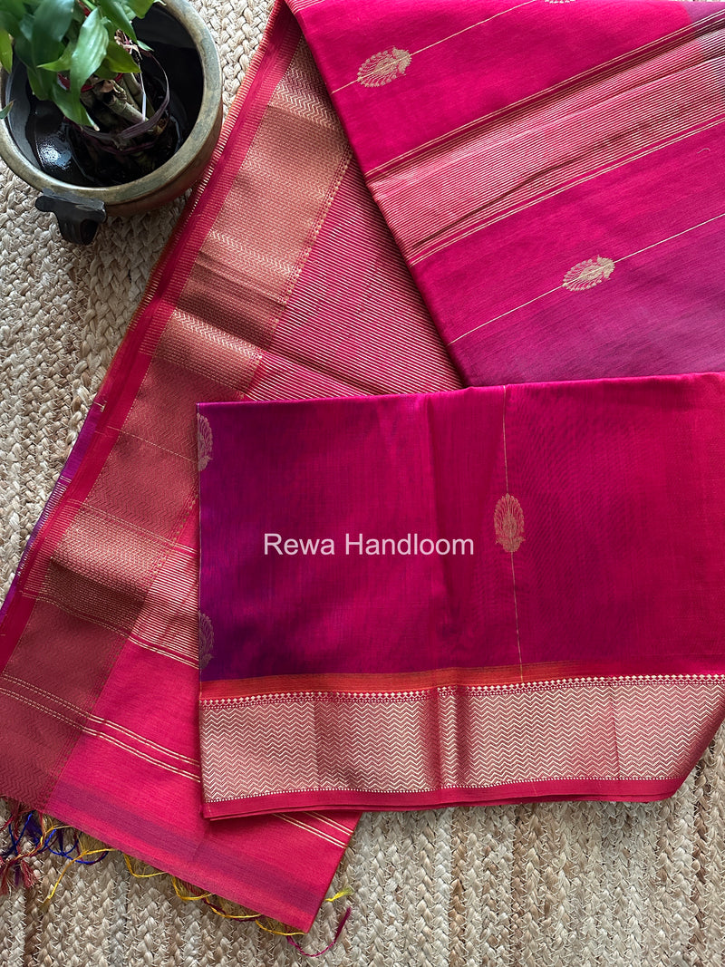 Maheshwari Pink Shaded Butta Saree BLSS03