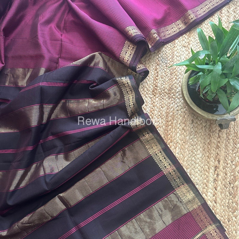 Maheshwari Magenta Garbha Reshami Silk Saree GS240