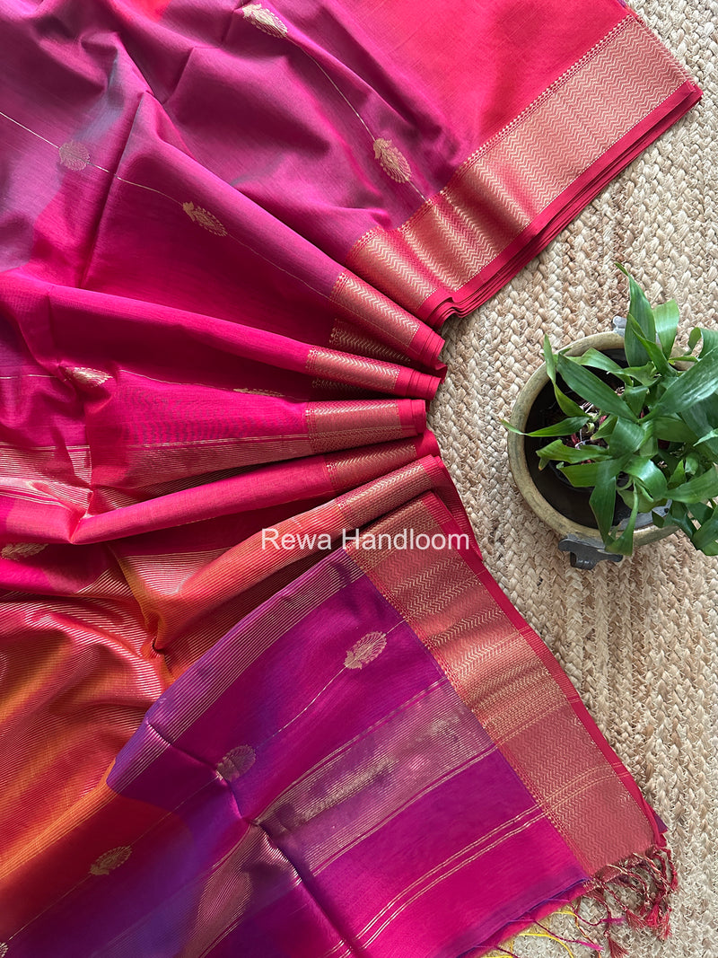 Maheshwari Pink Shaded Butta Saree BLSS03