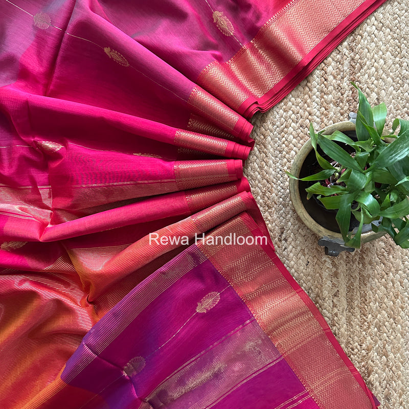 Maheshwari Pink Shaded Butta Saree BLSS03