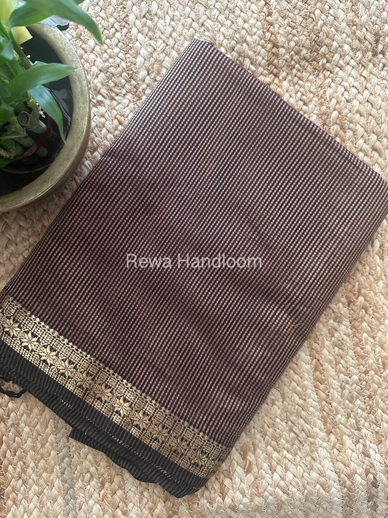 Maheshwari Peach Garbha Reshami Silk Saree GS231