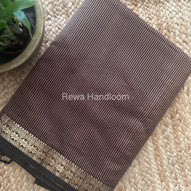 Maheshwari Peach Garbha Reshami Silk Saree GS231