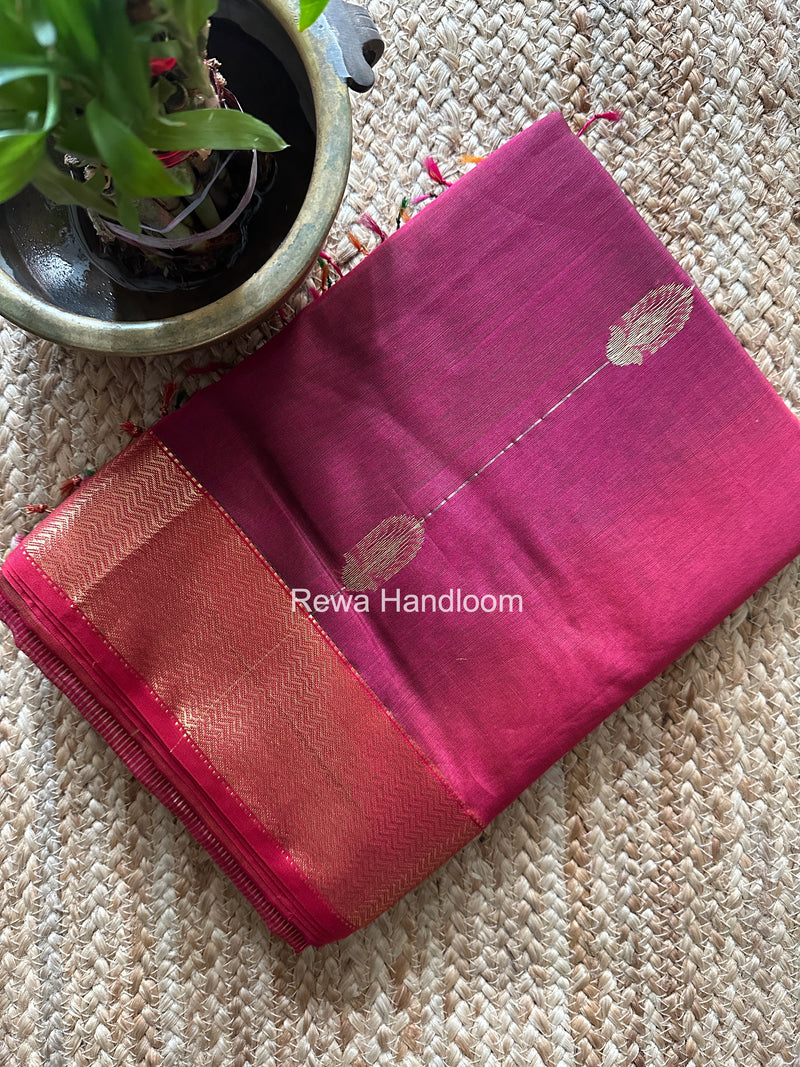 Maheshwari fuchsia Pink Shaded Butta Saree BLSS06