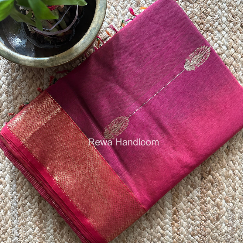 Maheshwari fuchsia Pink Shaded Butta Saree BLSS06