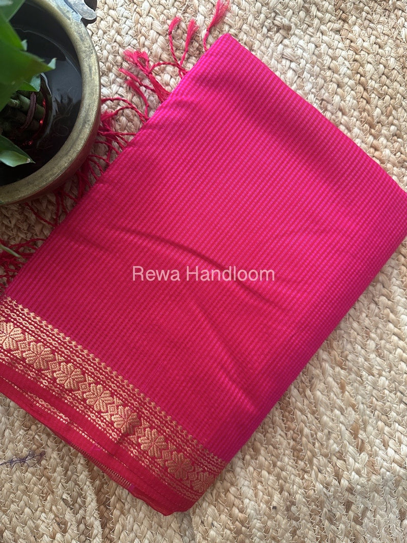 Maheshwari Rani Pink Garbha Reshami Silk Saree GS229