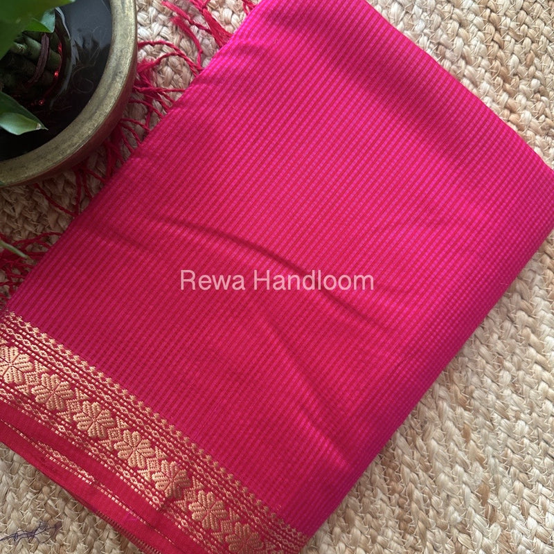Maheshwari Rani Pink Garbha Reshami Silk Saree GS229