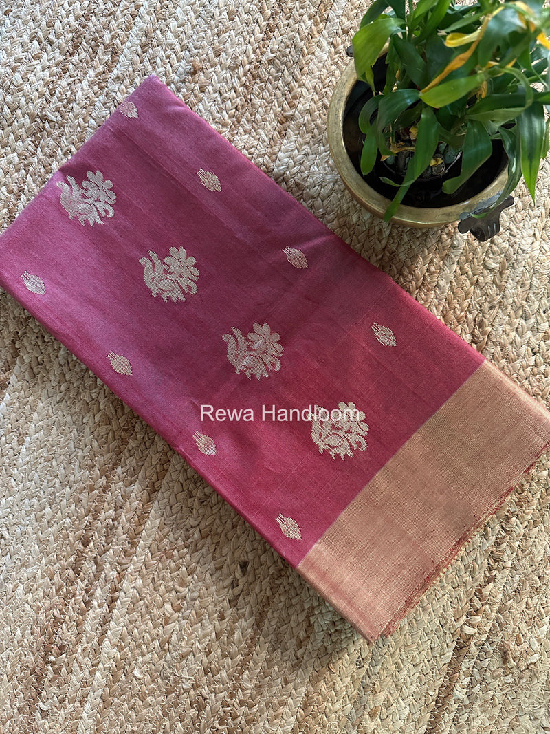 Maroon Chanderi Butta Silk Saree BSC037