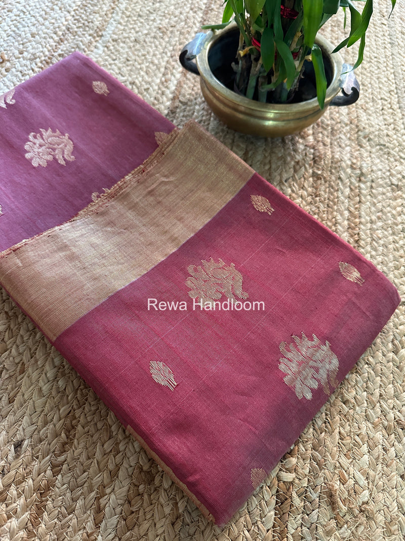 Maroon Chanderi Butta Silk Saree BSC037