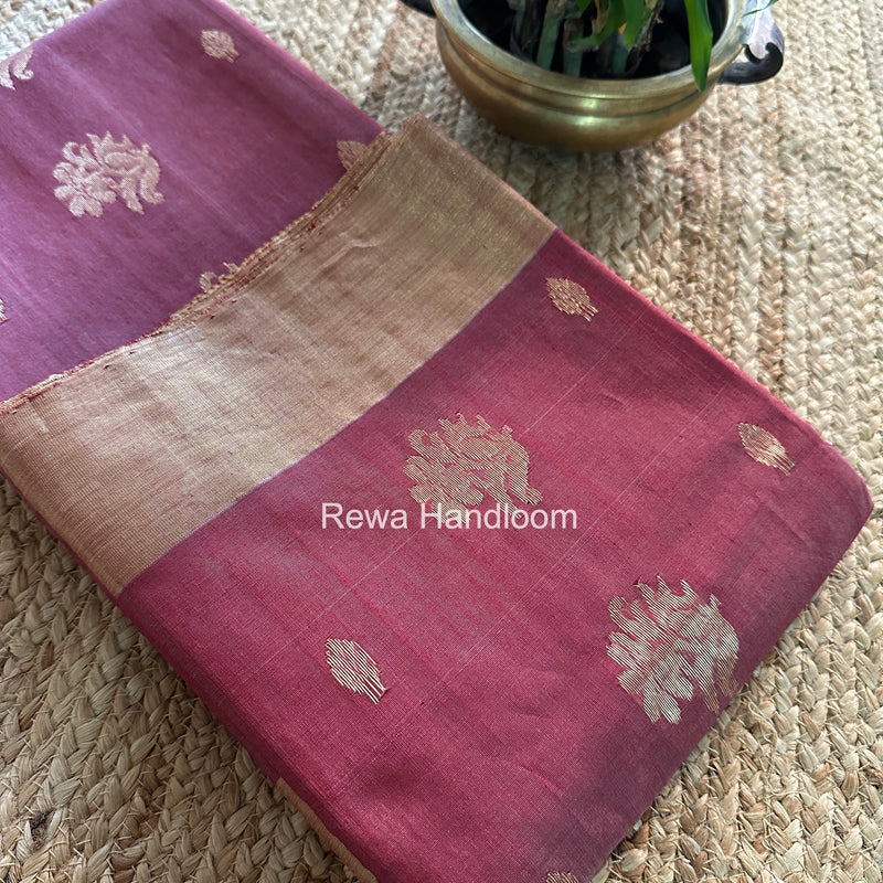 Maroon Chanderi Butta Silk Saree BSC037