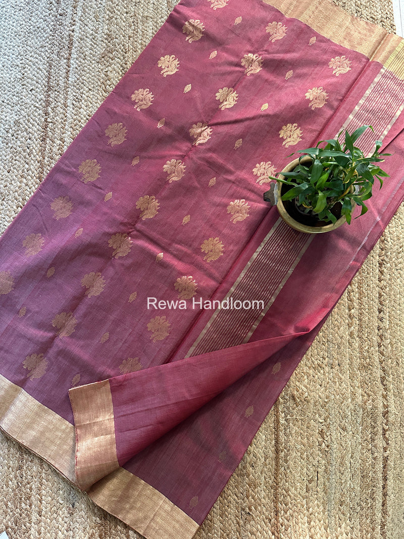 Maroon Chanderi Butta Silk Saree BSC037