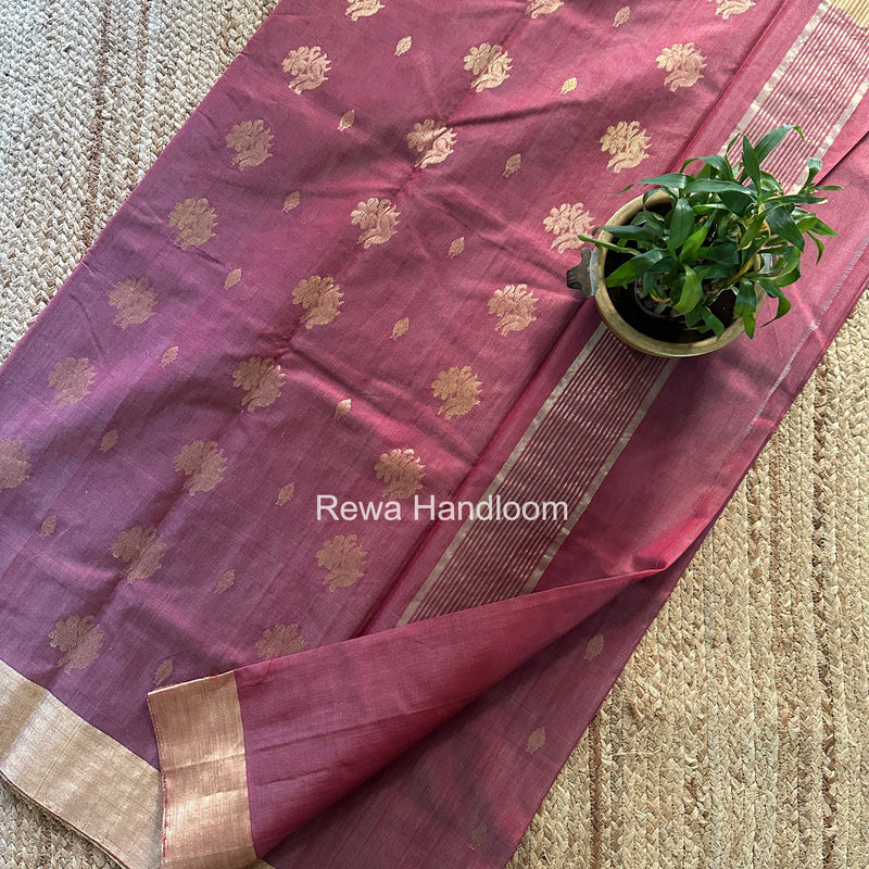 Maroon Chanderi Butta Silk Saree BSC037