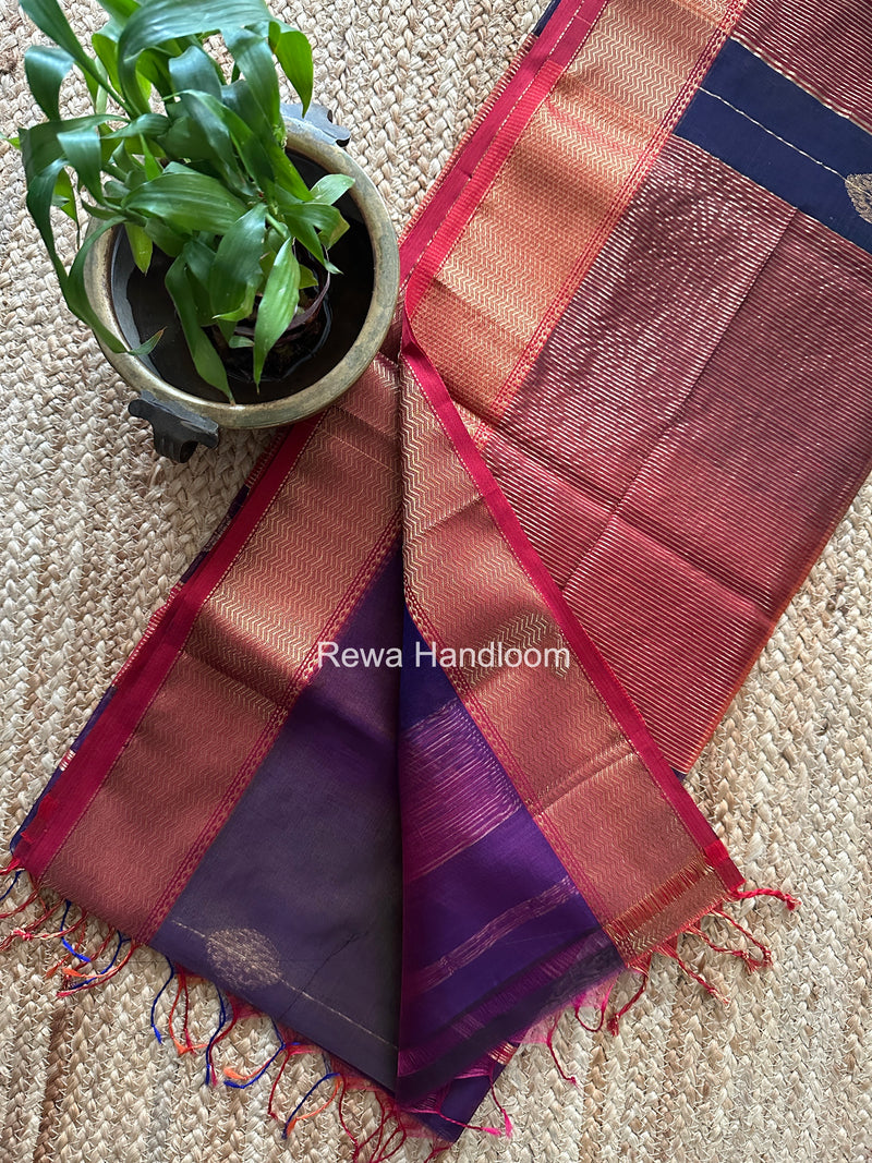 Maheshwari Violet Shaded Butta Saree BLSS015