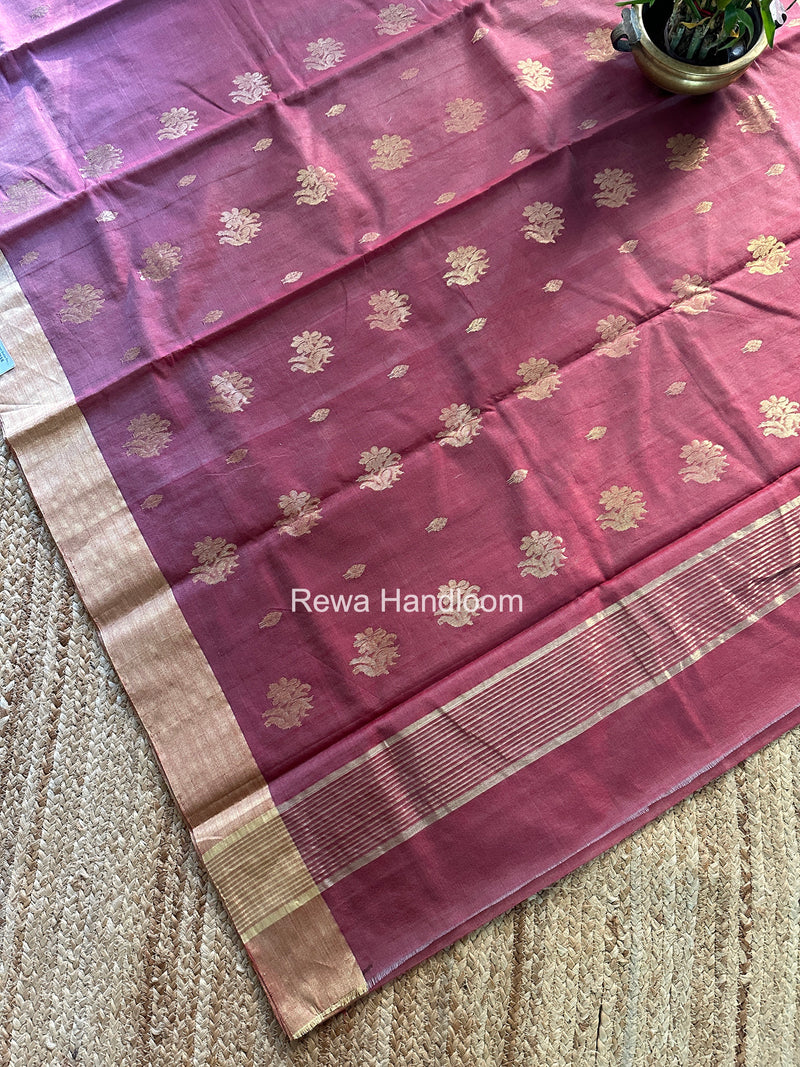 Maroon Chanderi Butta Silk Saree BSC037