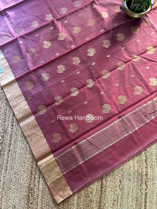 Maroon Chanderi Butta Silk Saree BSC037