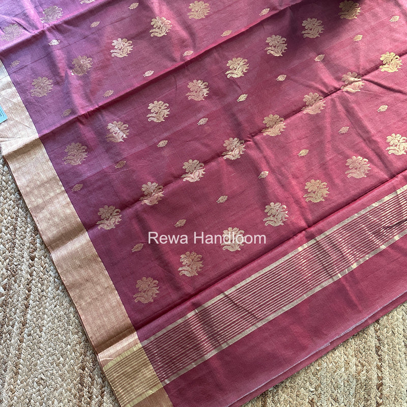 Maroon Chanderi Butta Silk Saree BSC037