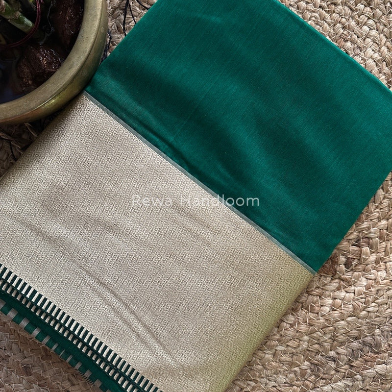 Maheshwari Green Resham Thread Border Saree RTS036