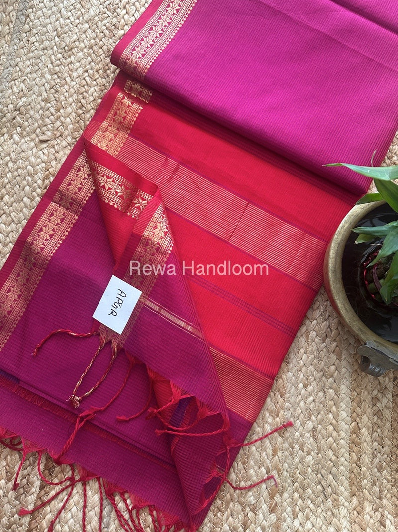 Maheshwari Magenta Garbha Reshami Silk Saree GS237