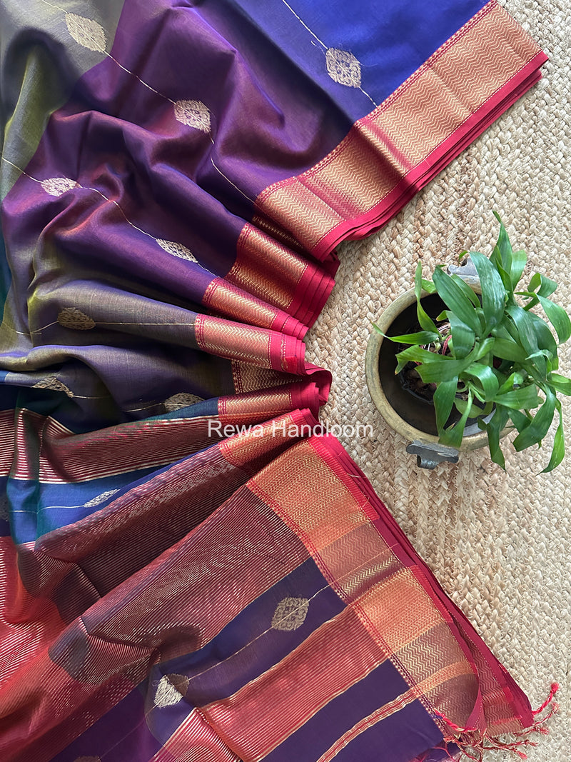 Maheshwari Violet Shaded Butta Saree BLSS015