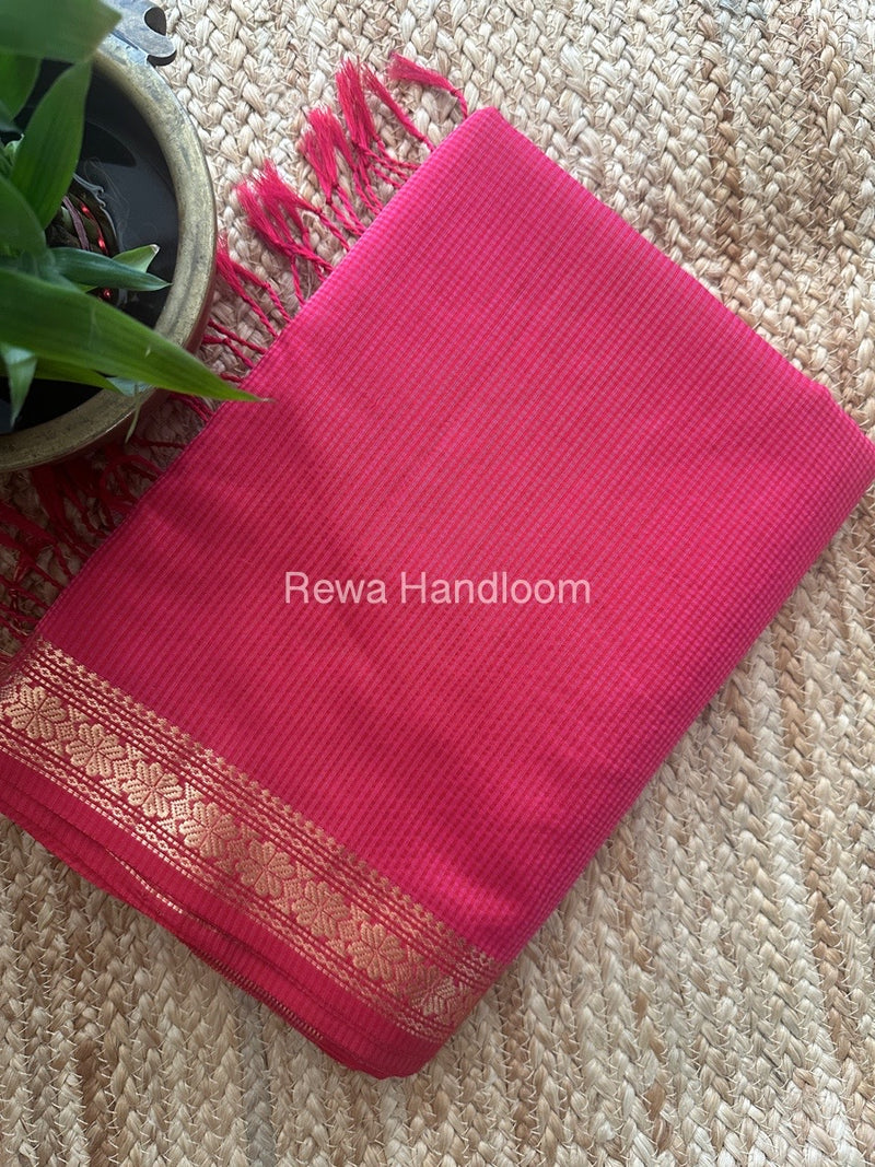 Maheshwari Rani Pink Garbha Reshami Silk Saree GS236