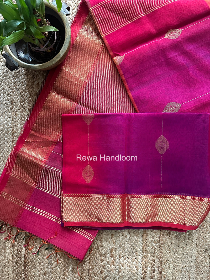 Maheshwari Rani Pink Shaded Butta Saree BLSS019