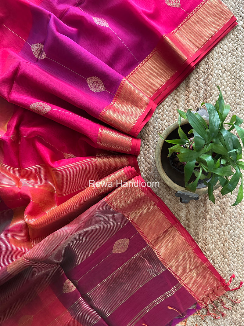 Maheshwari Rani Pink Shaded Butta Saree BLSS019