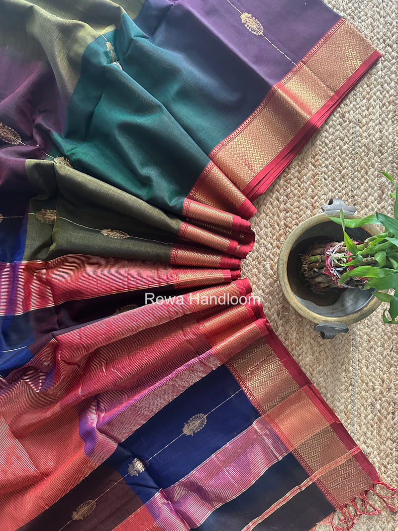Maheshwari Green Shaded Butta Saree BLSS011