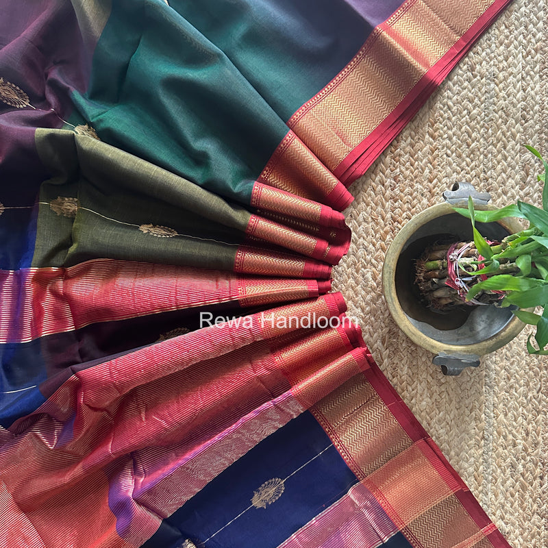 Maheshwari Green Shaded Butta Saree BLSS011