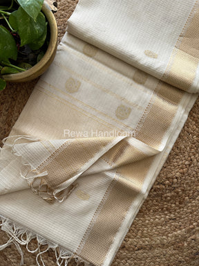 White Zari Butti ~ Maheshwari Saree-KJS02