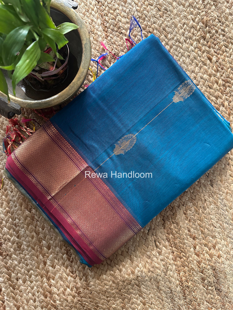 Maheshwari Rama Green Shaded Butta Saree BLSS010