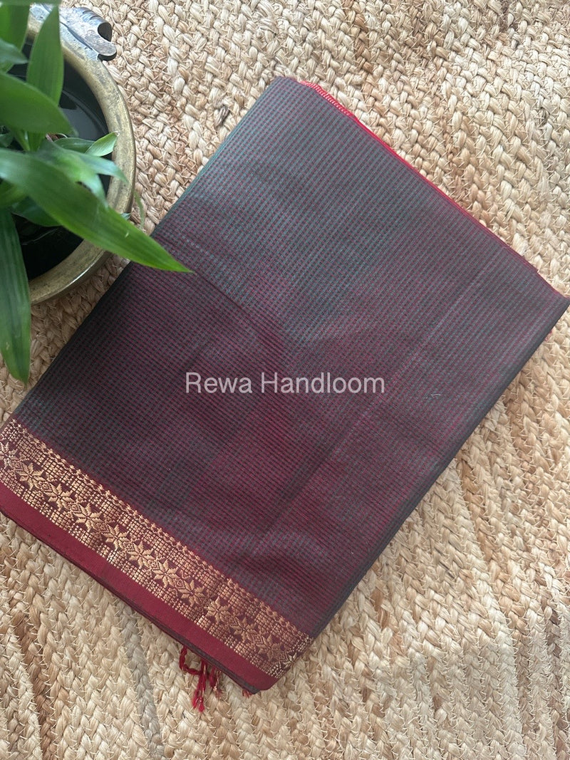 Maheshwari Green Garbha Reshami Silk Saree GS242