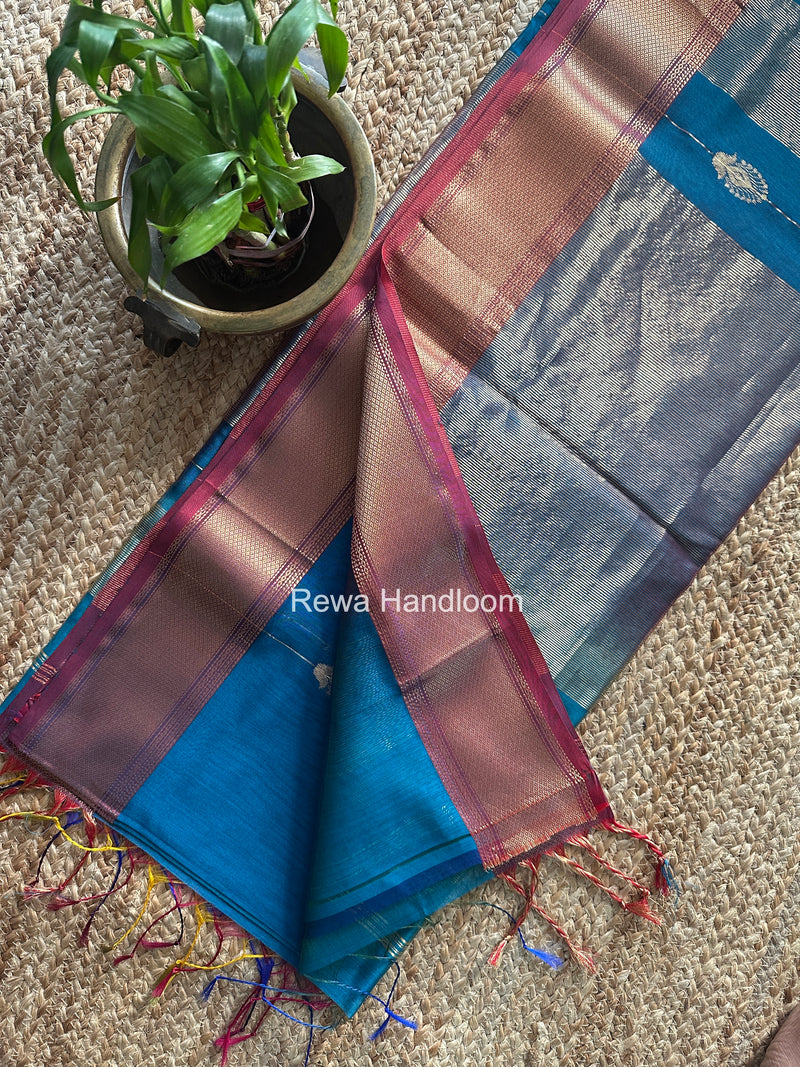 Maheshwari Rama Green Shaded Butta Saree BLSS010