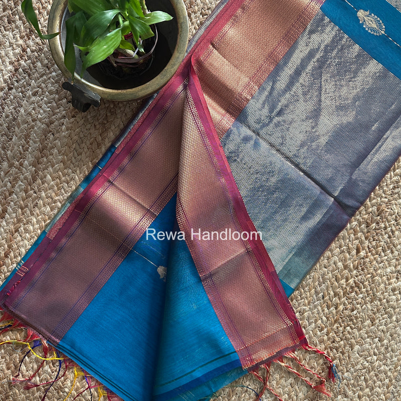 Maheshwari Rama Green Shaded Butta Saree BLSS010