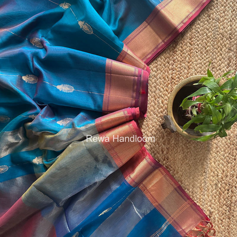 Maheshwari Rama Green Shaded Butta Saree BLSS010
