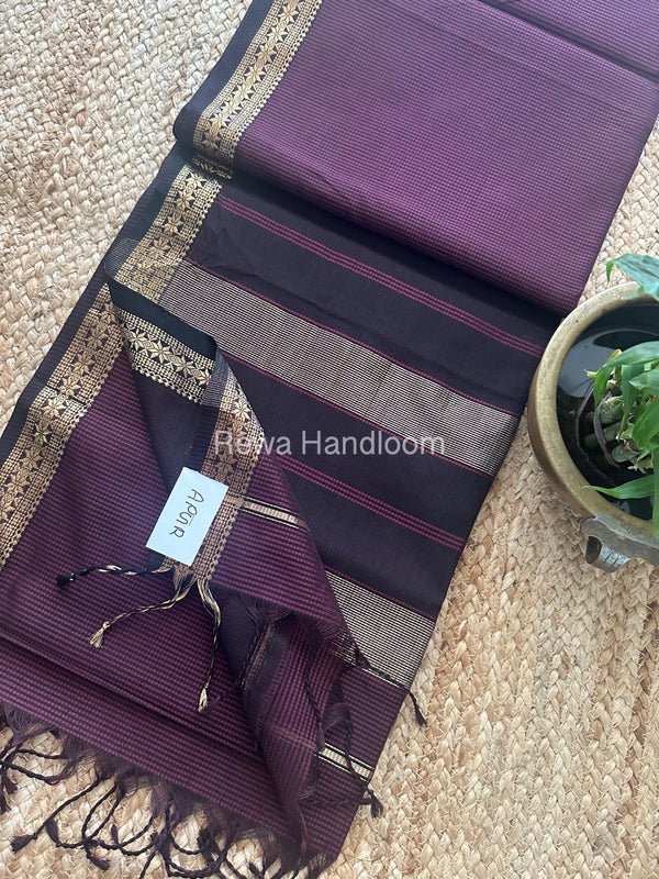 Maheshwari Wine Garbha Reshami Silk Saree GS239