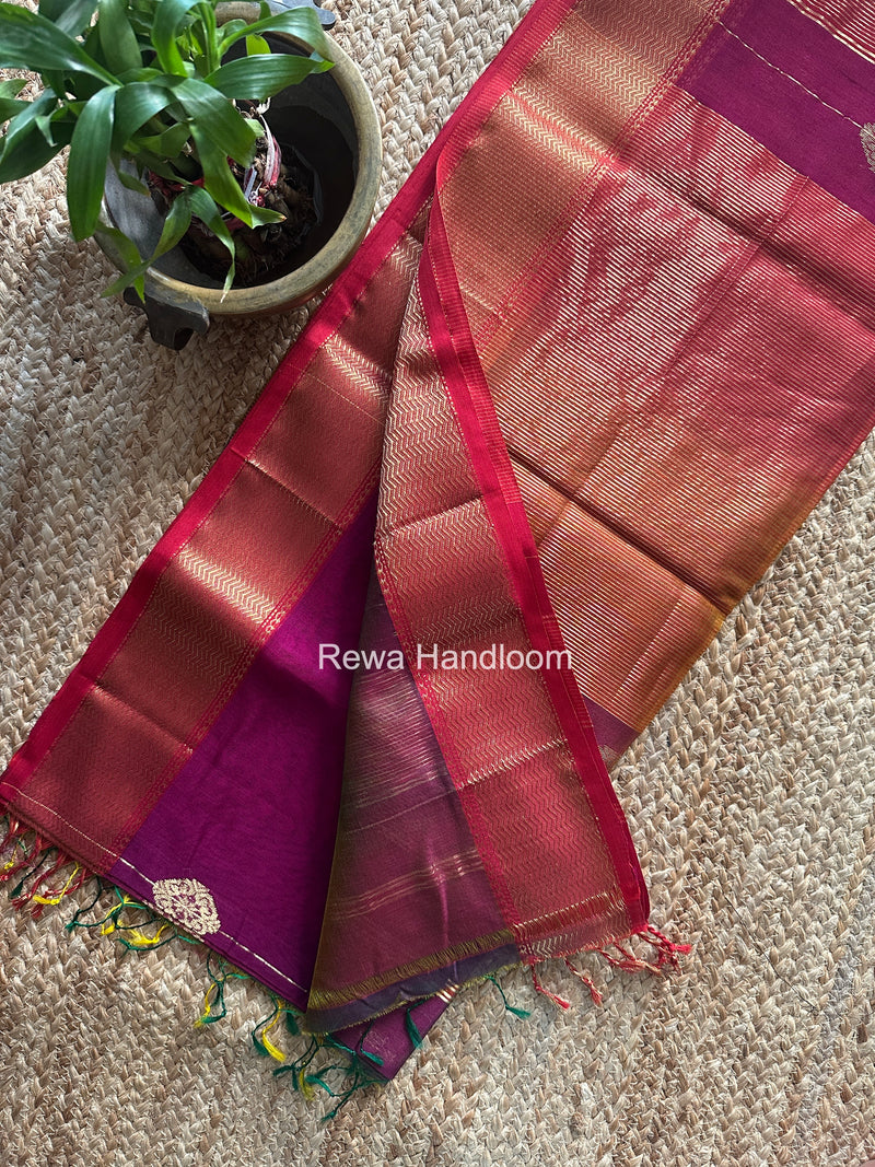 Maheshwari Purple Shaded Butta Saree BLSS024