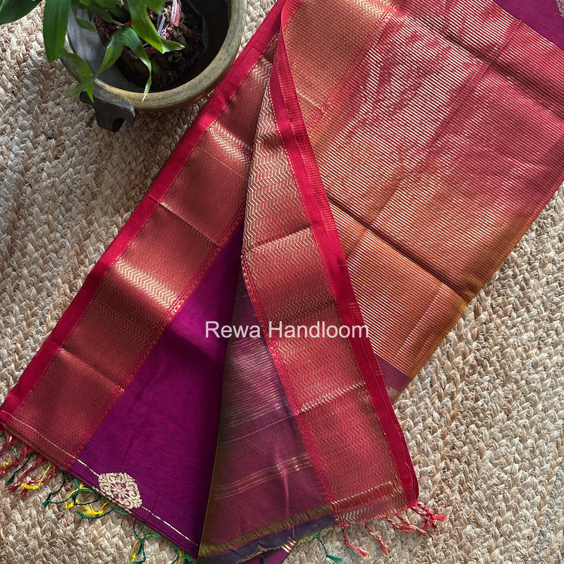 Maheshwari Purple Shaded Butta Saree BLSS024