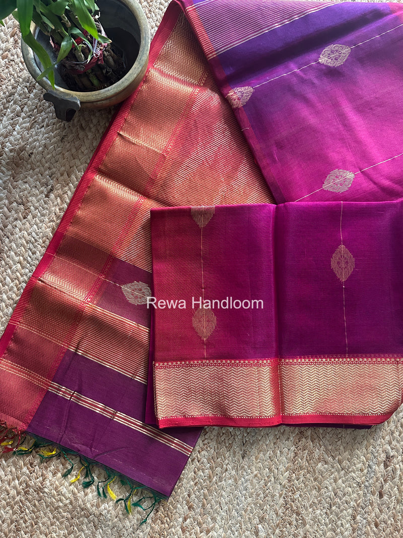 Maheshwari Purple Shaded Butta Saree BLSS024