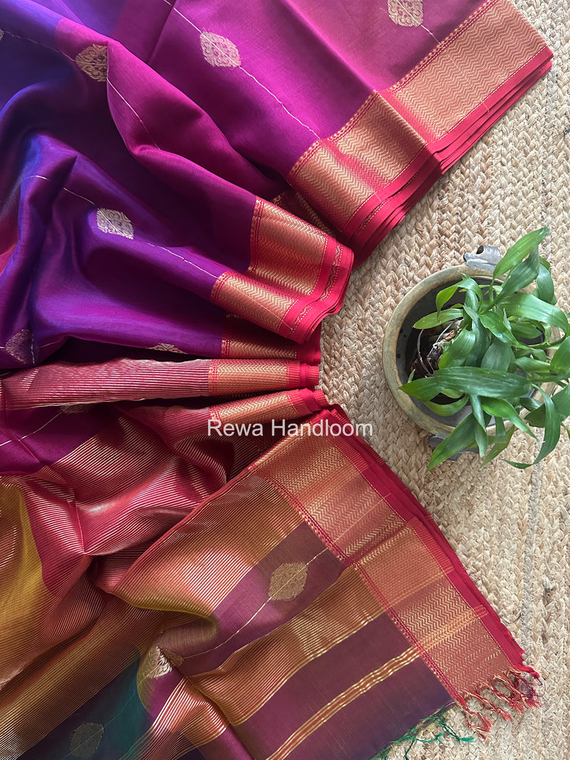 Maheshwari Purple Shaded Butta Saree BLSS024