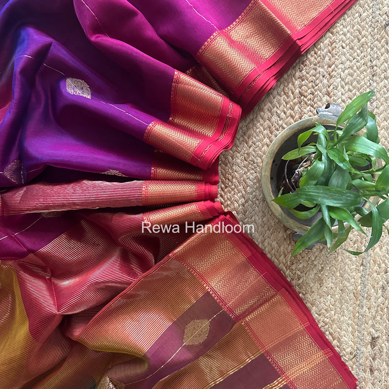 Maheshwari Purple Shaded Butta Saree BLSS024