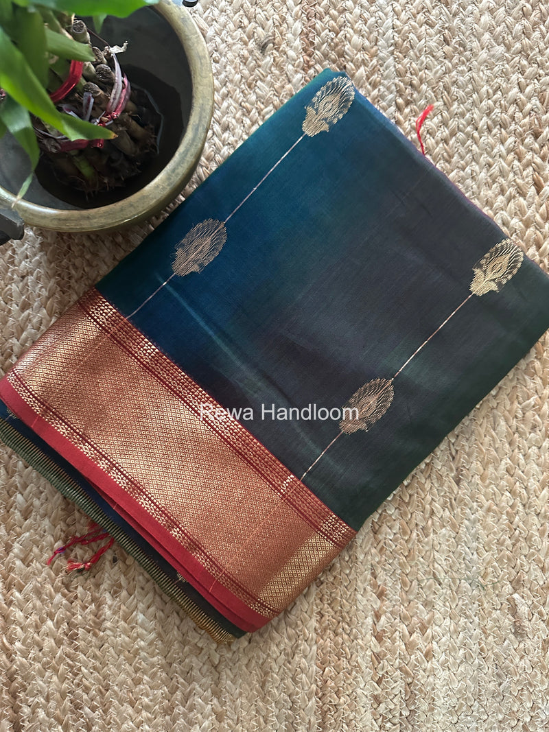 Maheshwari Green Shaded Butta Saree BLSS013